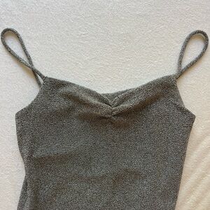 Sparkly silver cami tank top